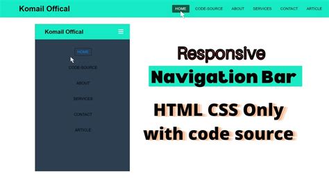 Responsive Navigation Menu Bar Using Html Css Css Media Query