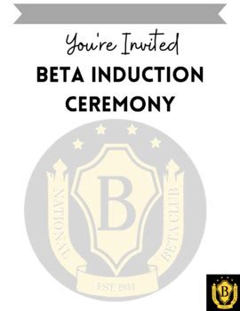 Beta Club Induction Invitation By The Batty Teacher TPT