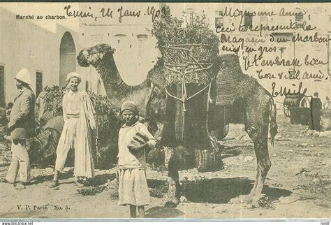 Tunisie Tunisie Tunis Marché au Charbon en 1903 Carte taxée car