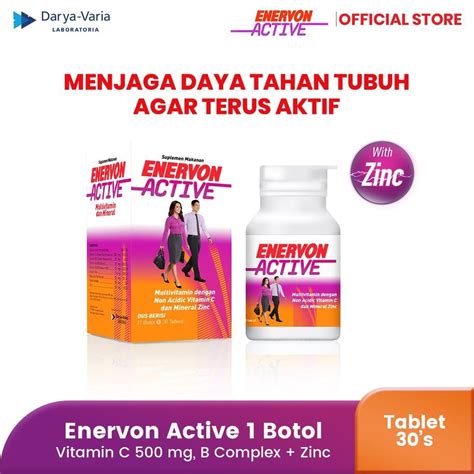 Enervon Active Vitamin C Dan B Complex Isi 30 Tablet 1 Botol X 30 Tab