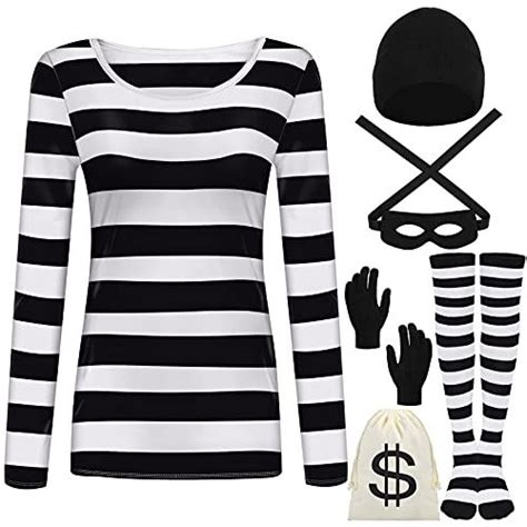 Uratot Women S Robber Costume Set Cosplay Thief Accessories For Halloween Party Mujeres De