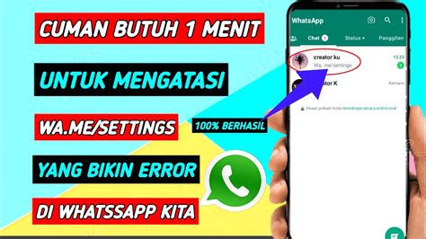 Cara Mengatasi Wa Me Settings TIdak Bisa Dibuka Whatssapp YouTube