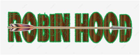 Text Robin Hood With Longbow Arrow Cartoon Hunting Arrow Vector