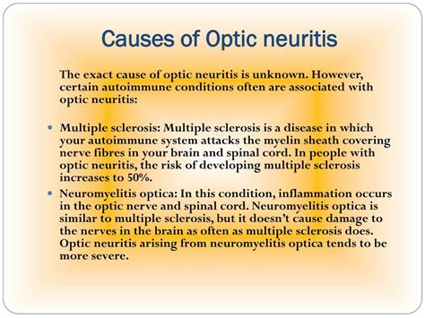 PPT - Optic neuritis: Learn about the symptoms, causes and treatment ...