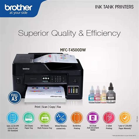 Brother Mfc T4500dw A3 Ink Tank Printer At Rs 53000 Brother Printer