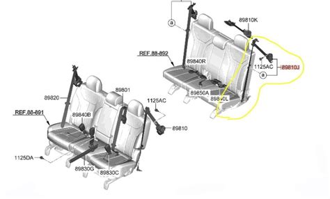 Oem 89870 B8300nbc 3rd Seat Belt Assy Left For Hyundai Santa Fe Xl 2013~2016 Lwb Ebay