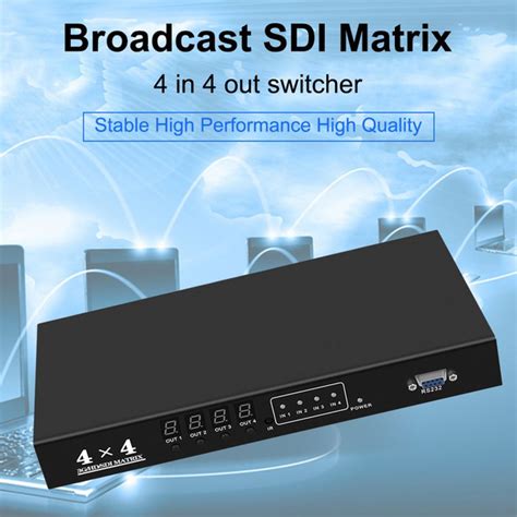 Матричный коммутатор 1080p 4X4 SDI 4 в 4 для компьютерных мониторов ...