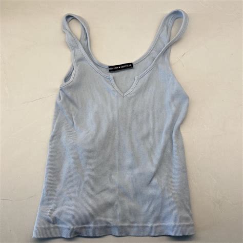 Brandy Melville Women S Blue Vest Depop