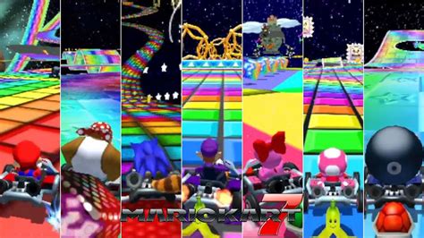 Mario Kart 7 Ctgp 7 All 7 Rainbow Road Courses 150cc Youtube