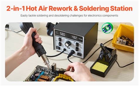 In Hot Air Rework Soldering Station W With Digital Display V USB Port VEVOR US