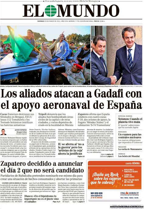 Periódico El Mundo España Periódicos De España Edición De Domingo