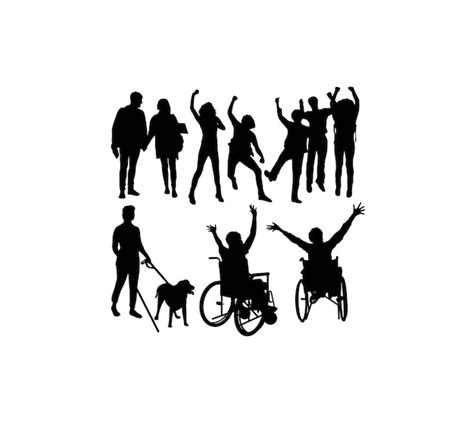 Premium Vector Handicapped And Wheelchair Silhouettes Art Vector Design