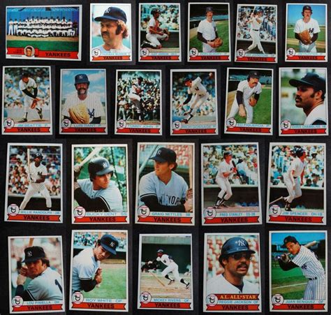 1979 Topps Burger King New York Yankees Baseball Cards Complete Your