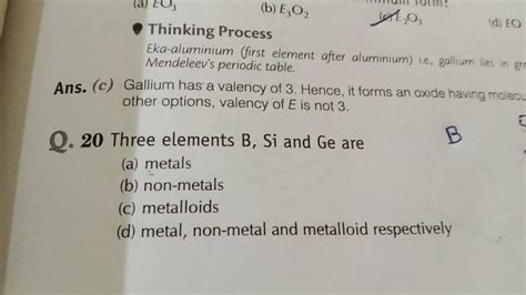 Thinking Process Eka Aluminium First Element After Aluminium Ie Galli