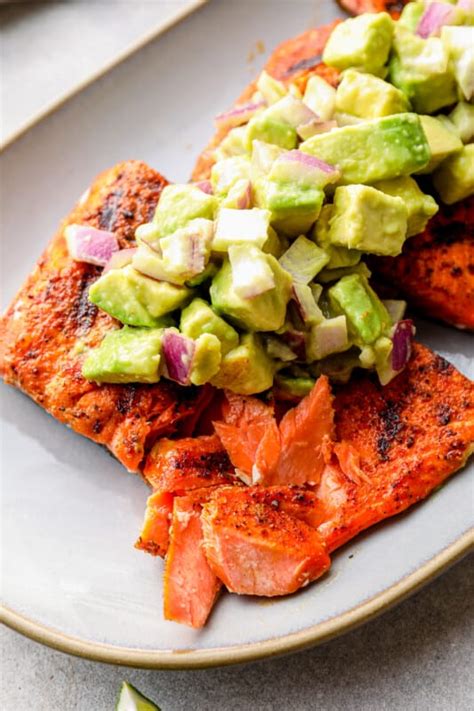 Grilled Salmon With Avocado Salsa Healthy Salmon Recipe The Cookie