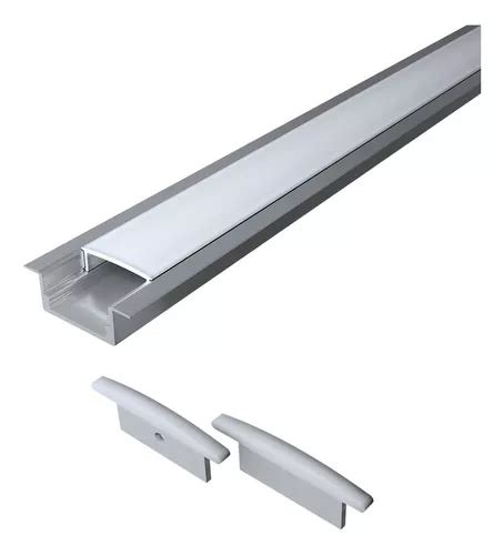 Perfil Aluminio Slim Embutir M P Fita Led Uso Vers Til