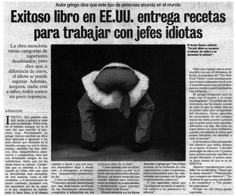 Exitoso Libro En EE UU Entrega Rectas Para Trabajar Con Jefes Idiotas