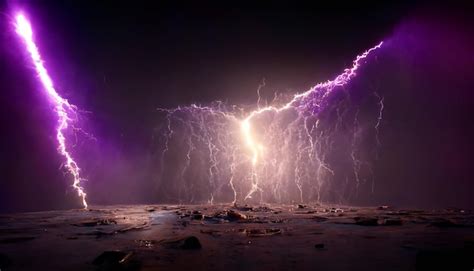 Premium Photo | Purple Lightning storm