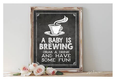 Instant A Baby Is Brewing Grab A Drink And Have Some Fun Printable