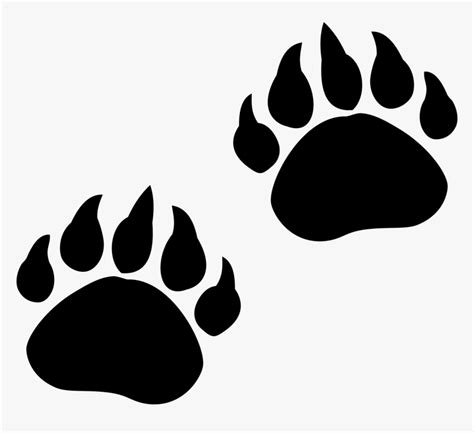 Bear Paw Print Png - Transparent Bear Claw Png, Png Download - kindpng