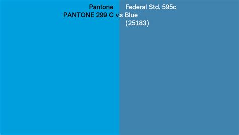 Pantone 299 C vs Federal Std. 595c Blue (25183) side by side comparison