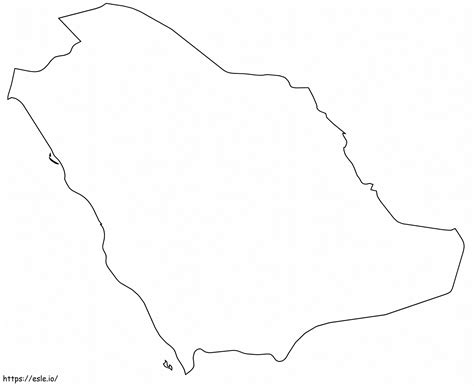 Mapa Contorno da Arábia Saudita para colorir