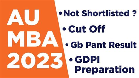 Au Mba Result Not Shortlisted Cut Off Gb Pant Result How