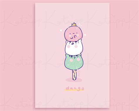 Princess Dango Kawaii Art Print Kawaii Illustration Cute - Etsy