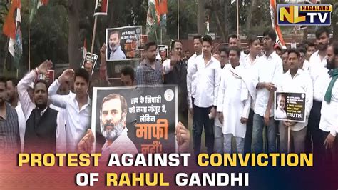 CONGRESS STAGES PROTEST AGAINST CONVICTION OF RAHUL GANDHI OVER