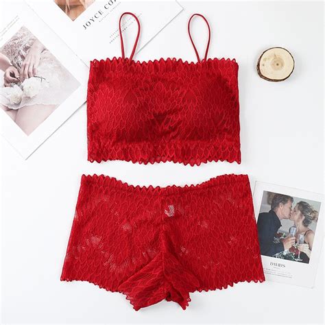 Terno Women Lace Bra Brief Set French Sexy Lingerie Set Lace Bralette Female Crop Top Seamless