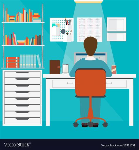 Businessman working in home office Royalty Free Vector Image