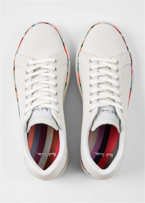 Women S White Lapin Swirl Band Trainers