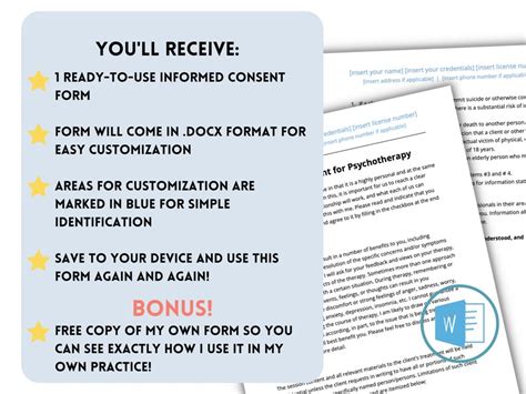 Informed Consent Form For Therapists Counselors Psychotherapists