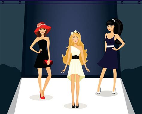 three runway models 17227314 Vector Art at Vecteezy