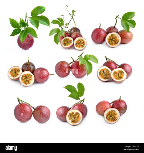 Passion Fruit Isolated On White Background Stock Photo Alamy