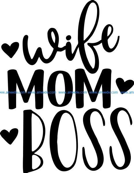 Wife Mom Boss T Shirt Print Image