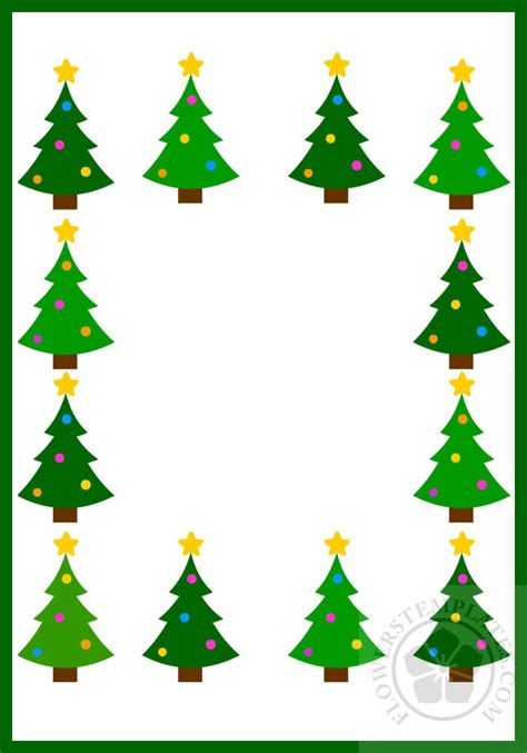 Christmas Tree border - Flowers Templates