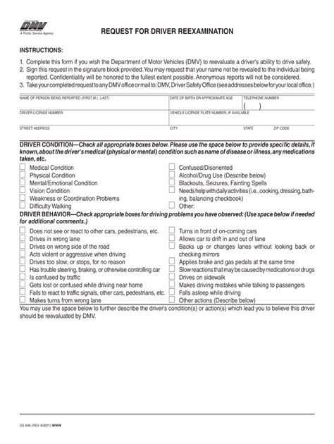 2011 CA DMV Form DS 699 Fill Online, Printable, Fillable, Blank - pdfFiller