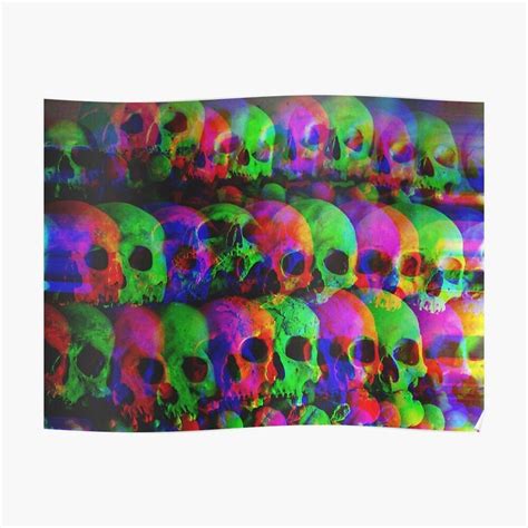 a bunch of skulls that are all different colors