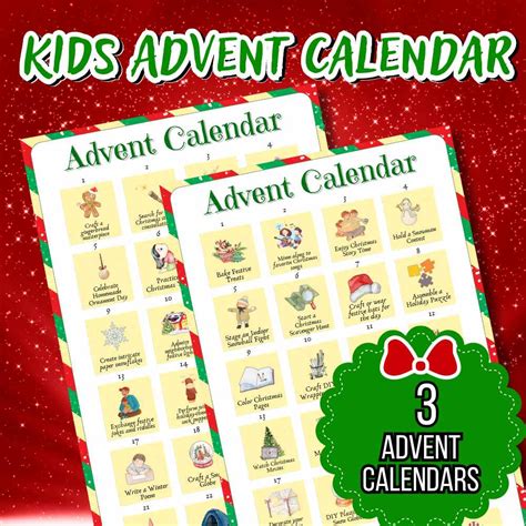 ADVENT CALENDAR FOR KIDS PRINTABLE – The Game Room