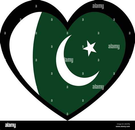 An Illustration Of A Heart Icon Featuring The Pakistan Flag