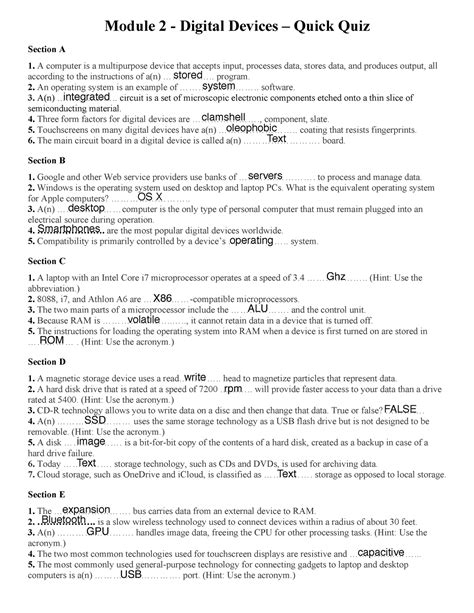 Module 2 Quick Check Need Module 2 Digital Devices Quick Quiz