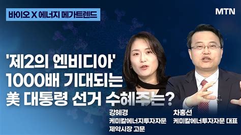 바이오x에너지 메가트렌드 제2의 엔비디아 1000배 기대되는 美 대통령 선거 수혜주는 차홍선 대표강혜경 제약시장고문