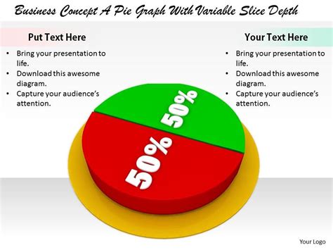 0514 50 50 Percentage In Pie Chart Image Graphics For Powerpoint Ppt