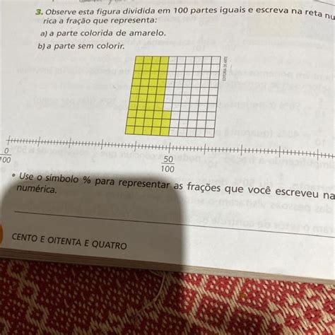 Observe Esta Figura Dividida Em 100 Partes Iguais E Escreva Na Reta