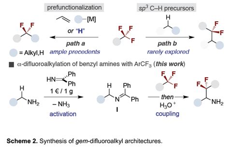 Angew：苄基胺与三氟甲基芳烃的α 二氟烷基化反应方法学 化学空间 Chem Station