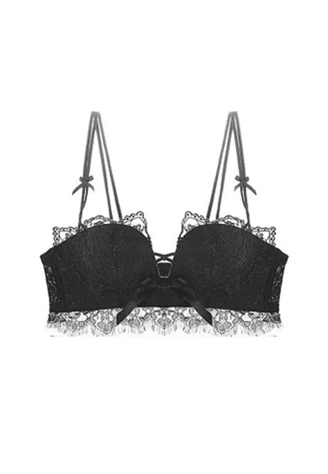 Buy Zitique Womens Chic Lace Trimmed Push Up Lingerie Set Bra And