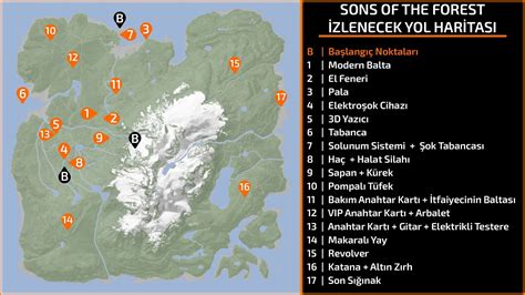 Sons Of The Forest Harita Rehber Tem Lokasyonlar Sons Of The