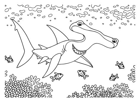 The Hammerhead Shark Coloring Page - Free Printable Coloring Pages