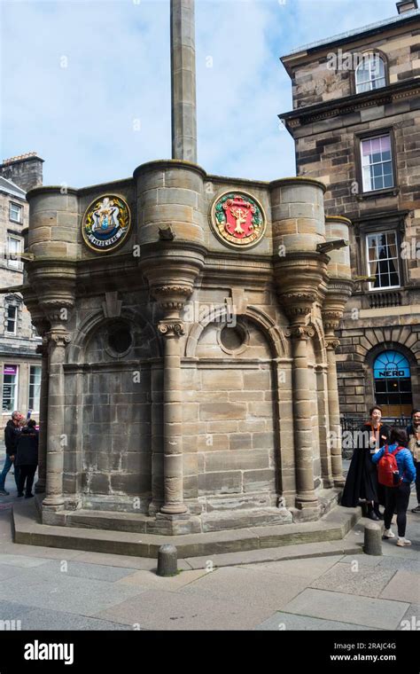 The Mercat Cross Parliament Squareroyal Mileedinburghscotland Uk